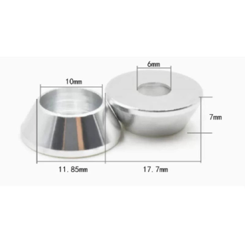 Alextend 20pcs M6 Cone Cup Washers Anodized Aluminum Alloy Screw Gasket Countersunk Washers (Silver) - Image 2